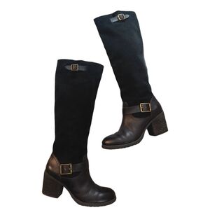 Jessica Simpson Black Knee High Suede Boots Size 6.5 Niagra Block Heel Boots